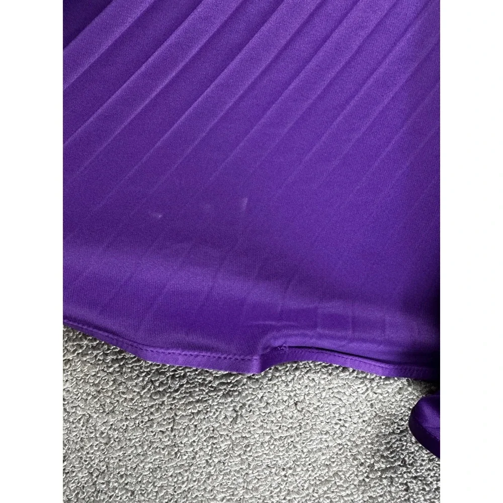 AMUR Dress Womens 4 Purple Kayleigh Mini Strapless Pleated‎ Side Ruffle